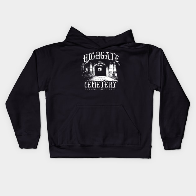 Highgate Cemetery Kids Hoodie by MindsparkCreative